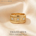 Band Ring Golden Sun,Brand New Europe Style Fine Jewerly for Women Men Gift in 925 Sterling Silver