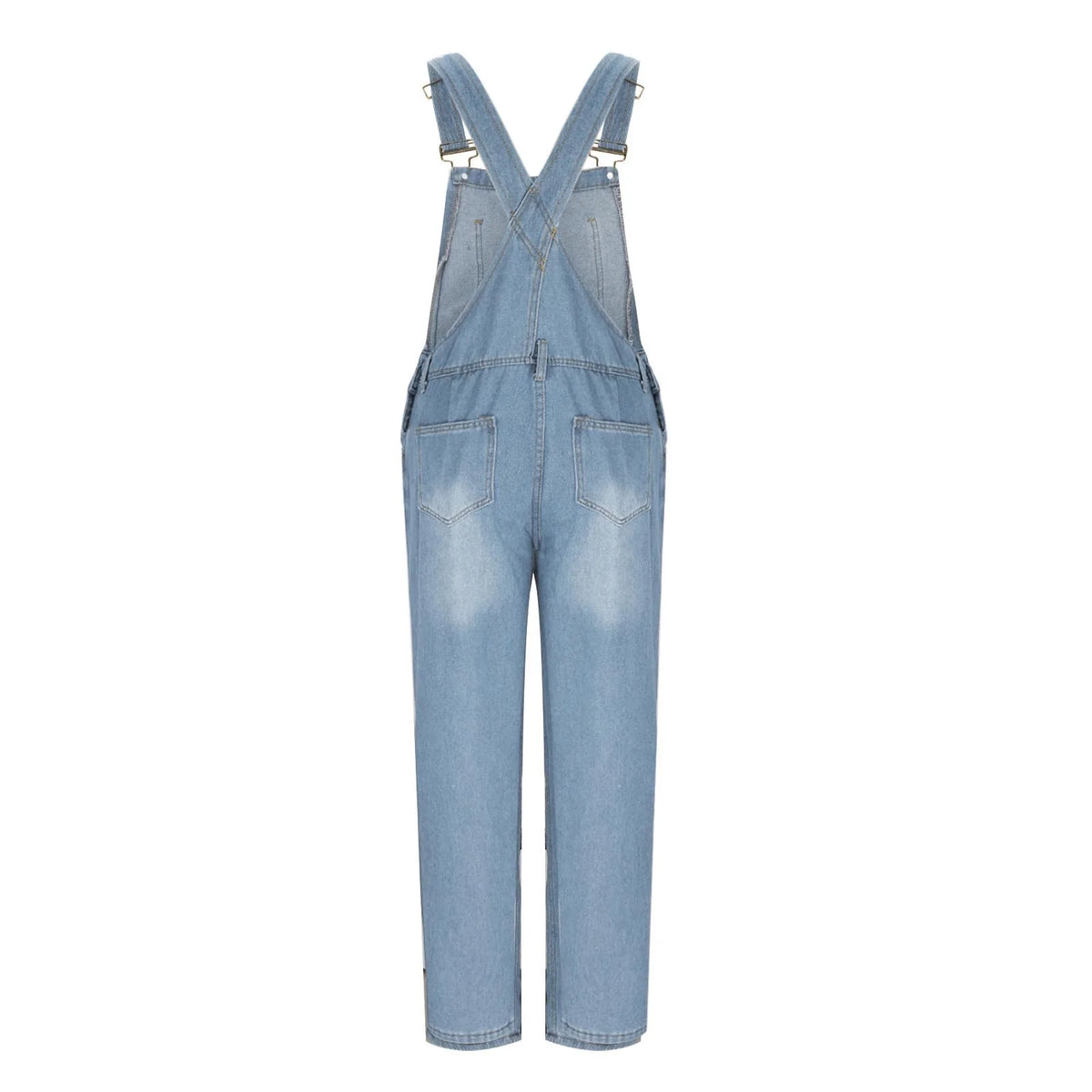 2024 Women'S Overalls Loose Fit Ladies Jeans Summer Solid Color Fashion Baggy Suspenders Button Jumpsuit Casual Sleeveless Wide Long Bib Leg Rompers with Pockets Dark Blue XL