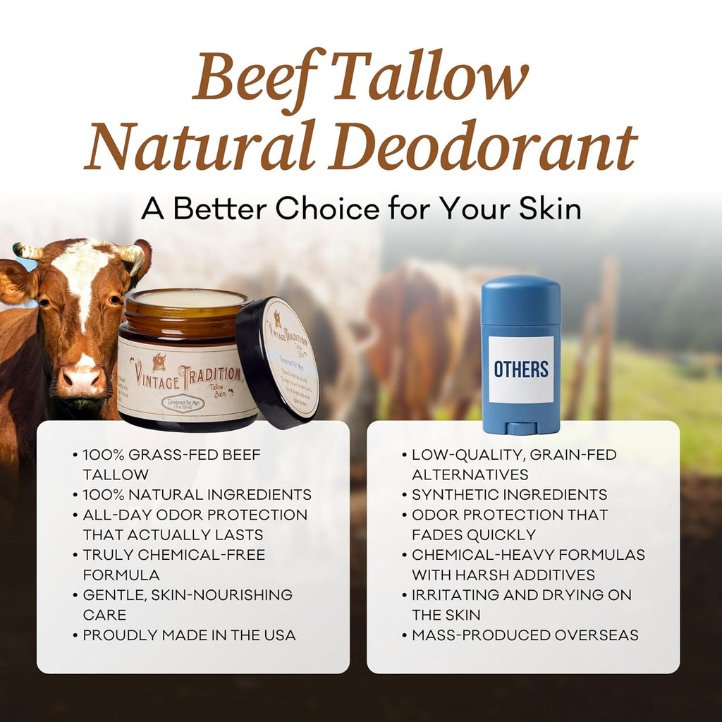 Men'S Tallow Deodorant | Aluminum-Free 2 Oz