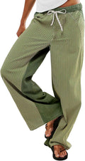 Low Rise Striped Pants for Women Pull on Drawstring Boho Wide Leg Jeans Trendy 2026