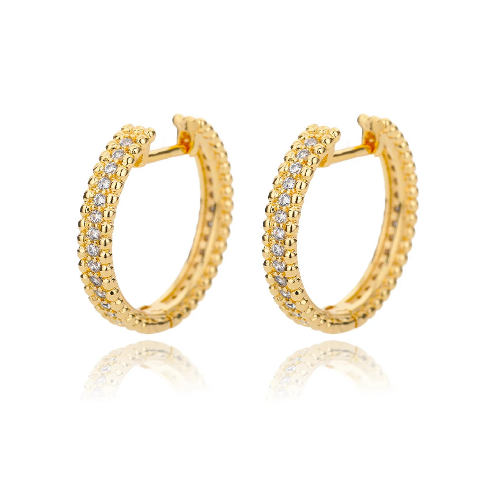 Round Hoop Earrings for Women Gold Color Stainless Steel Earrings 2026 Trend Wedding Band Couple Jewelry Gift Brincos Feminino