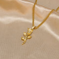 Gold Rose Necklace