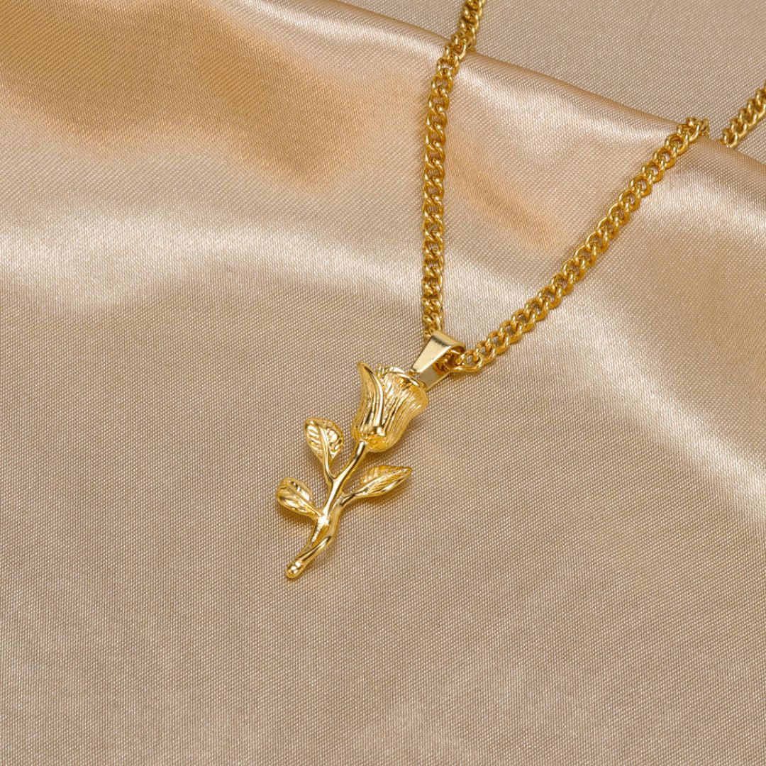 Gold Rose Necklace